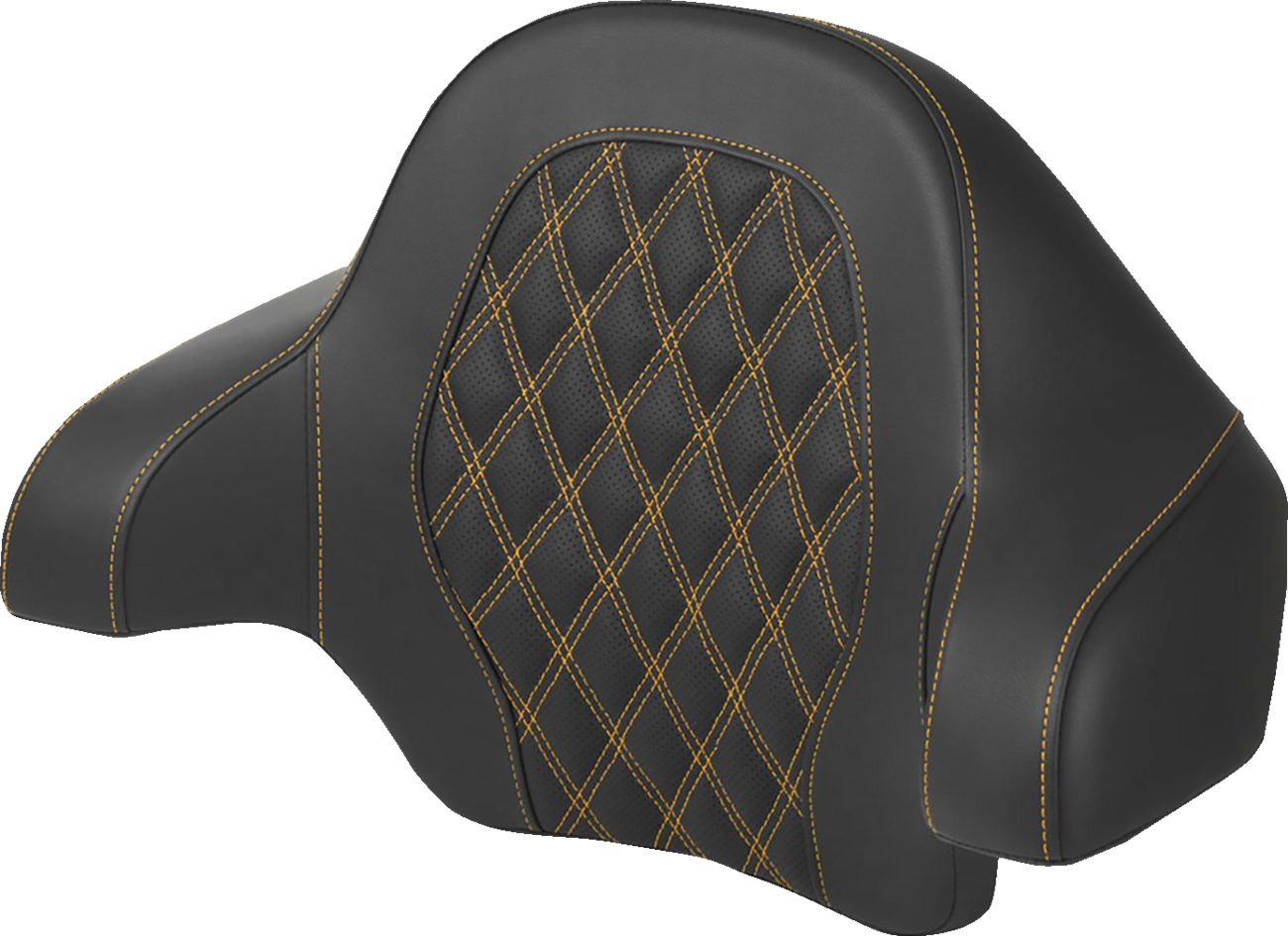 SADDLEMEN Tour-Pak® Backrest Pad - Lattice Stitch - Gold Stitch - FL '14-'24 814-07-18407