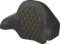 SADDLEMEN Tour-Pak® Backrest Pad - Lattice Stitch - Gold Stitch - FL '14-'24 814-07-18407