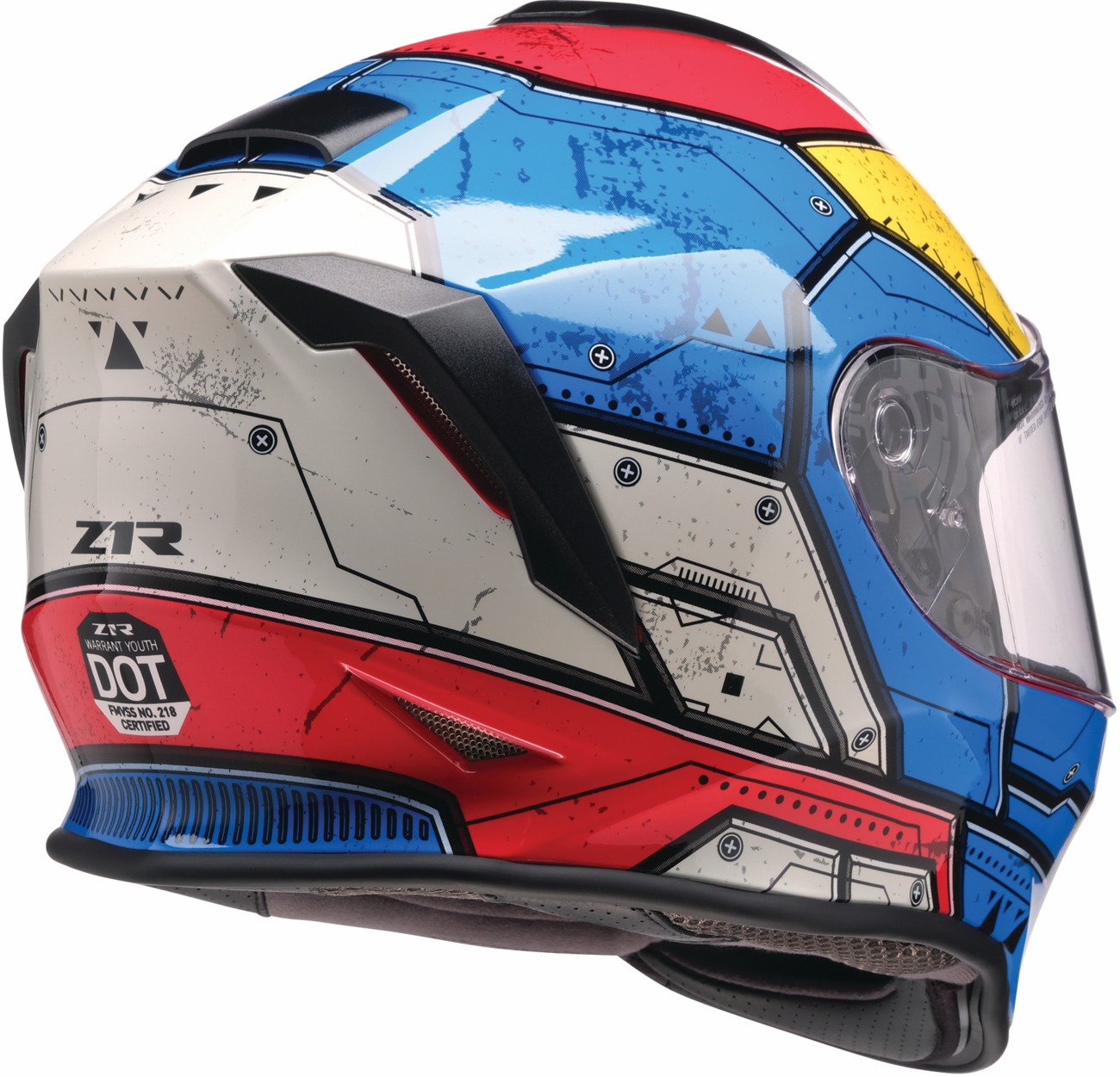 Z1R Youth Warrant 2.0 Helmet - Sentinel - Blue/Yellow - Large 0102-0294