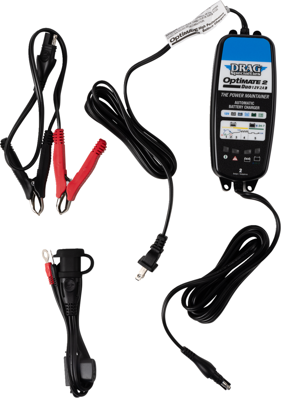TECMATE Drag Specialties Battery Charger - Optimate 2 Duo TM-563