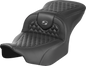 SADDLEMEN Roadsofa™ Seat - without Backrest - Honeycomb - Gray Stitch - FLTR/FLHX '23-'24 823-07-18902