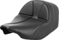 SADDLEMEN Dominator Solo Seat - Carbon Fiber w/ Silver Stitch - FLT/FLH '23-'24 823-07-0042