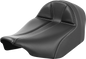 SADDLEMEN Dominator Solo Seat - Carbon Fiber w/ Silver Stitch - Extended Reach - FLT/FLH '23-'24 823-07E-0042