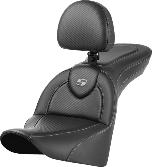 SADDLEMEN Roadsofa™ Carbon Fiber Seat - With Backrest - FL '18-'24 818-33-185BR