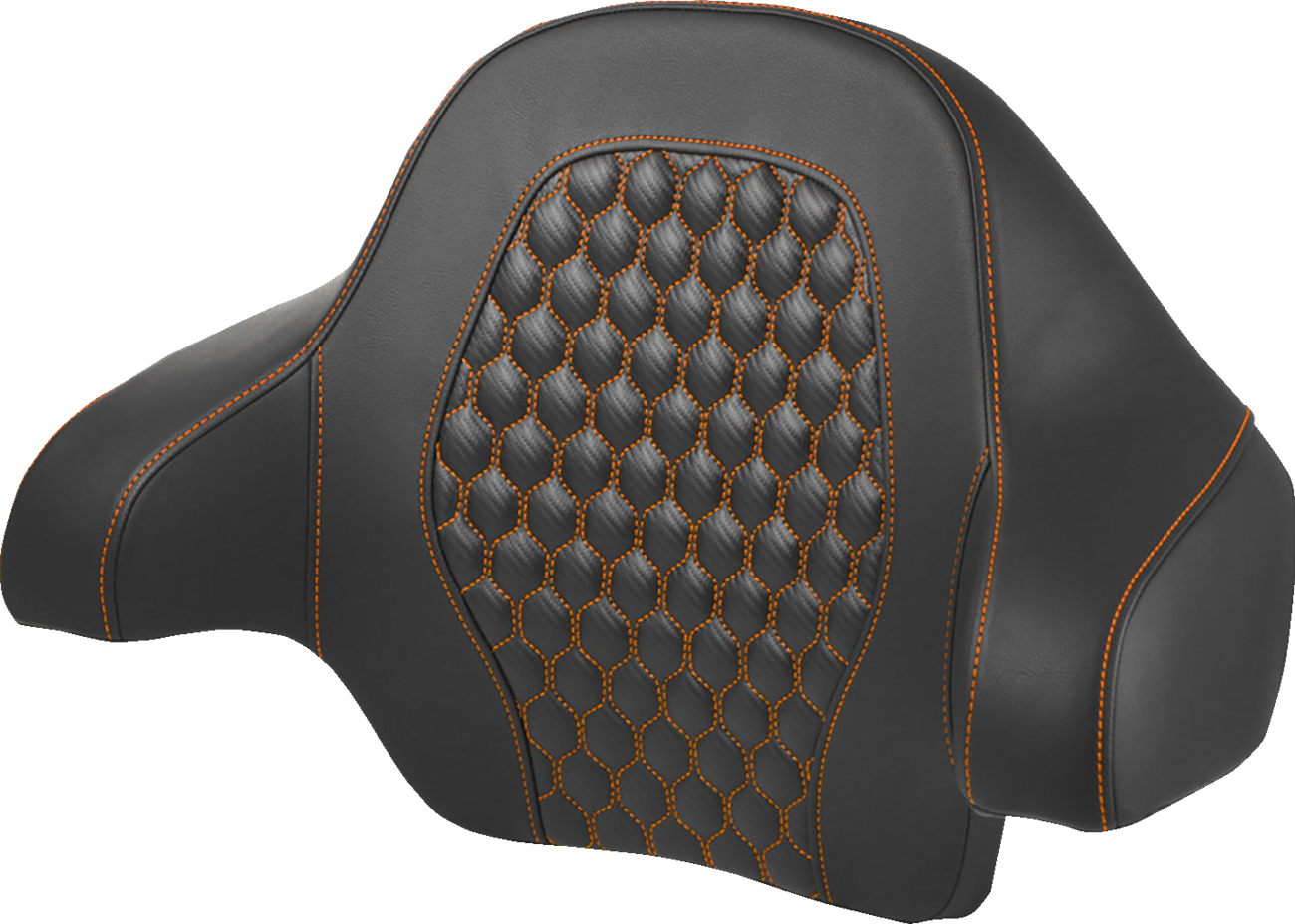 SADDLEMEN Tour Pack Backrest Pad - Honeycomb - Orange Stitching - FL '14-'24 814-07-19003