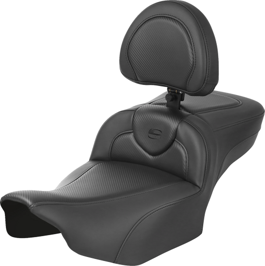 SADDLEMEN Roadsofa™ Extended Reach Seat - with Backrest - Carbon Fiber - FLTR/FLHX '23-'24 823-07-186B0