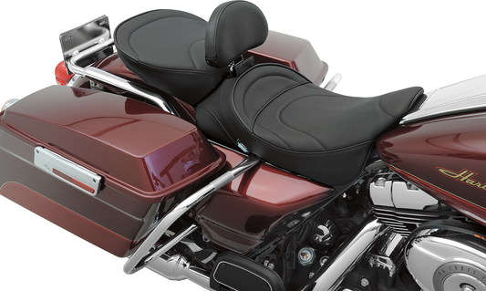 DRAG SPECIALTIES SEATS Pillion Seat - Mild Stitched - Wide - FL '00-'22 0801-0467