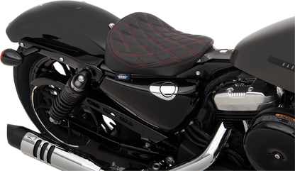 DRAG SPECIALTIES SEATS Bobber Solo Seat - Double Diamond - Red Stitch - Sportster '10-'22 0804-0741