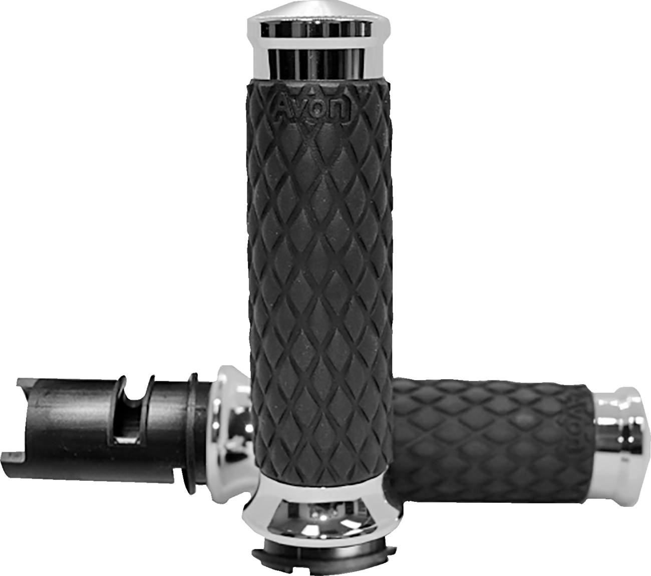 AVON GRIPS Diamond Contour Grips - Chrome - TBW DIA-60-CH-F24