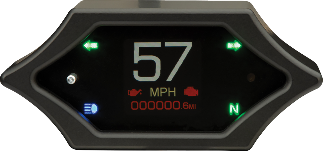 DAKOTA DIGITAL Handle Bar Mount Speedometer - With Signals - Spiked - Black MLX-5200-K