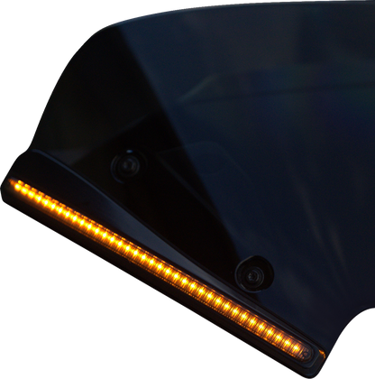 CUSTOM DYNAMICS Windshield Trim - LED - Turn Signal - Black - Smoke Lens CD-RG23-SWT-B