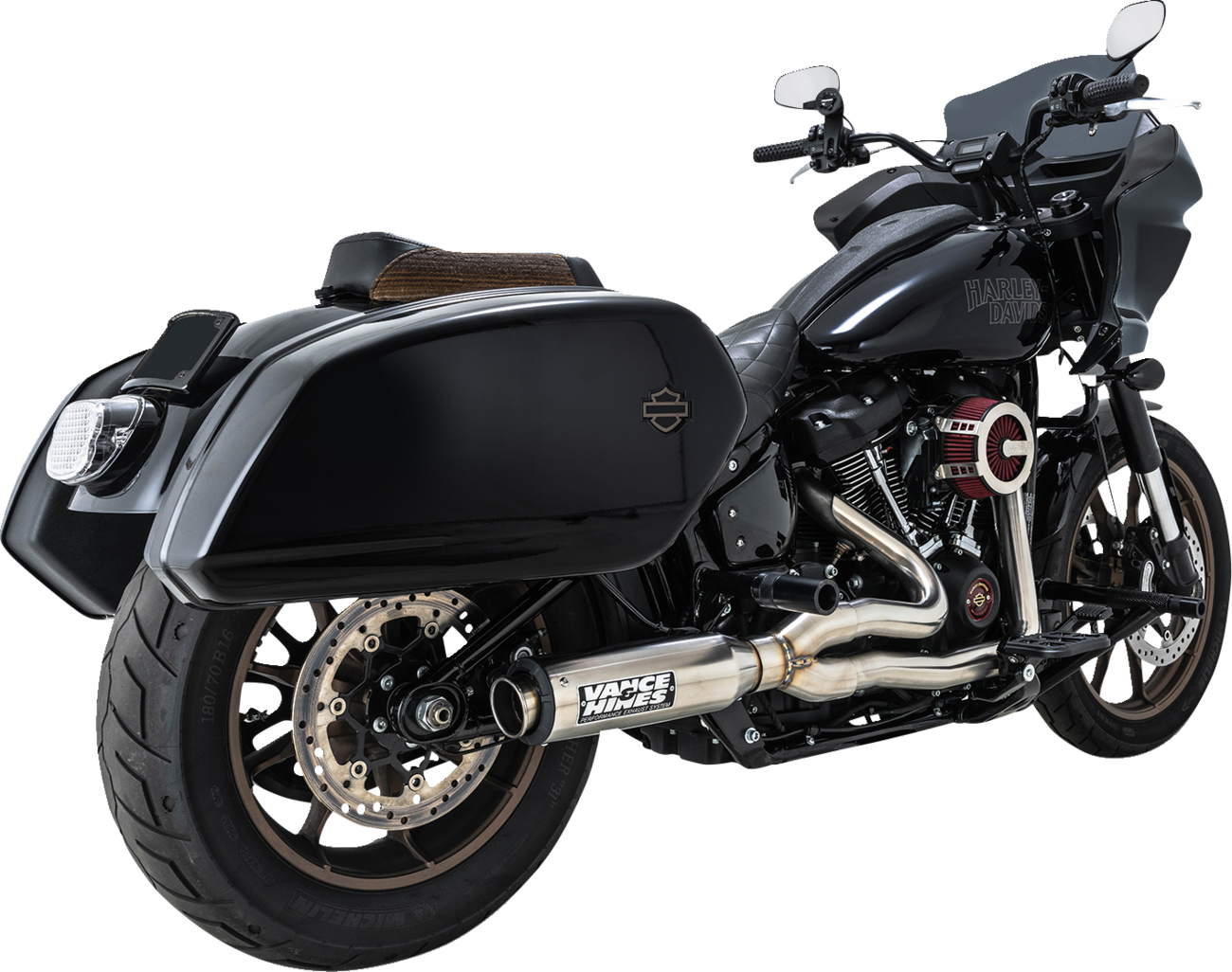 VANCE & HINES 2-into-1 Supersport Exhaust System - Brushed - Softail 27337