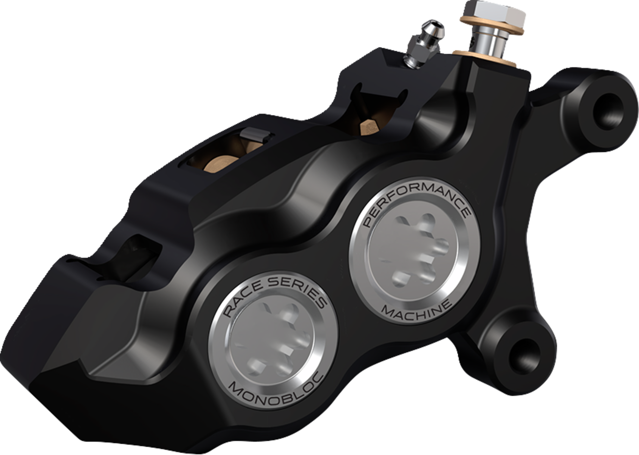 PERFORMANCE MACHINE (PM) Caliper - 137 X 4B - Right - Black Anodized with Black Bore Caps 0053-2958-MB