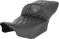 SADDLEMEN Roadsofa™ Extended Reach Seat - without Backrest - Lattice Stitch - Dark Gray Stitch - FL/FX '23-'24 823-07-20702
