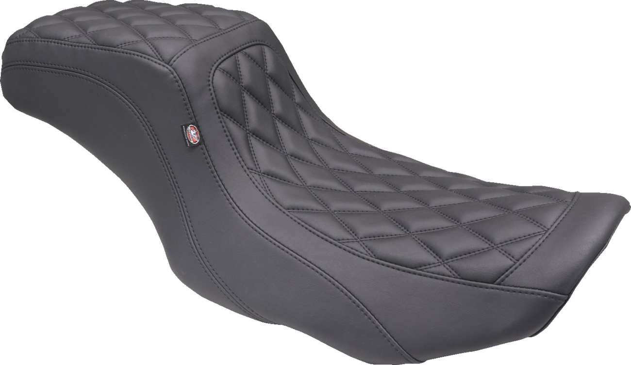 MUSTANG One Piece 2-Up Squareback Seat - Double Diamond - Black Stitch - FLH/FLT '23-'25 88415