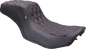 MUSTANG One Piece 2-Up Squareback Seat - Double Diamond - Black Cherry Stitch - FLH/FLT '23-'25 88415DC