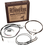 BURLY BRAND Complete Black Vinyl Handlebar Cable/Line Kit for Ape Hangers - 14" - '00-'06 FXST B30-1011
