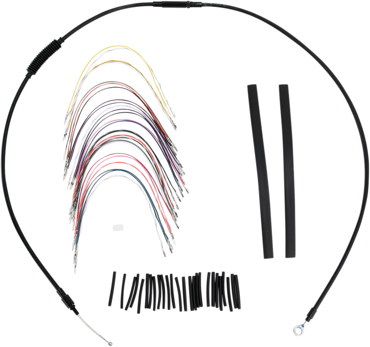 BURLY BRAND Complete Black Vinyl Handlebar Cable/Line Kit for Ape Hangers - 13" - ABS - '08-'13 FLH B30-1048