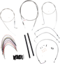 BURLY BRAND Complete Stainless Braided Handlebar Cable/Brake Line Kit - 16" Ape Hangers - '97-'99 Touring B30-1077