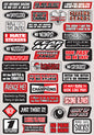 Factory Effex FX 2015 Sponsor and Logo Sticker Sheet Kit with Fun Phrases