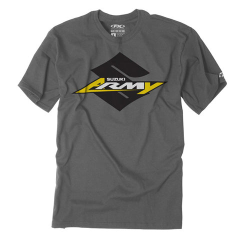 Factory Effex Suzuki Army Youth T-Shirt in Charcoal, Size Small
