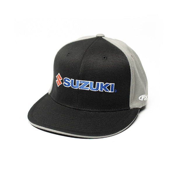 Factory Effex Suzuki Team Flex-Style Hat in Black and Grey – Size Small/Medium