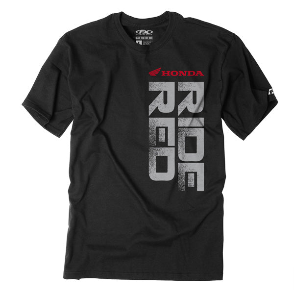 Factory Effex Honda Ride Red Vertical T-Shirt in Black (Medium) - Part Number 16-88310