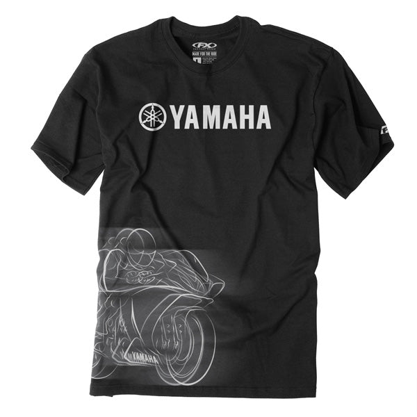 Factory Effex Yamaha R1 T-Shirt - Black (Large) - Durable Cotton Apparel