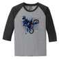 Factory Effex FX Moto Kids Boys Youth Baseball Shirt in Black Heather Gray - Size Large