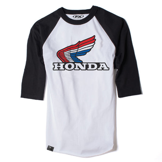 FX HONDA VINTAGE BASEBALL T-SHIRT / WHITE-BLACK (M)
