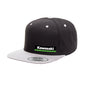 Factory Effex Kawasaki Wedge Snapback Hat in Black and Gray - One Size Fits Most
