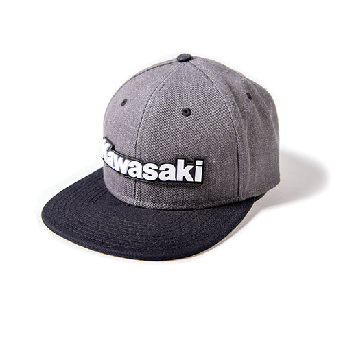 Factory Effex Kawasaki Bold Snapback Hat in Charcoal-Black (One Size)