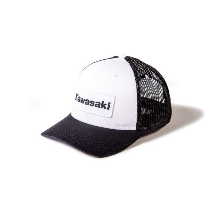 Factory Effex Kawasaki Throwback Snapback Hat - White and Black
