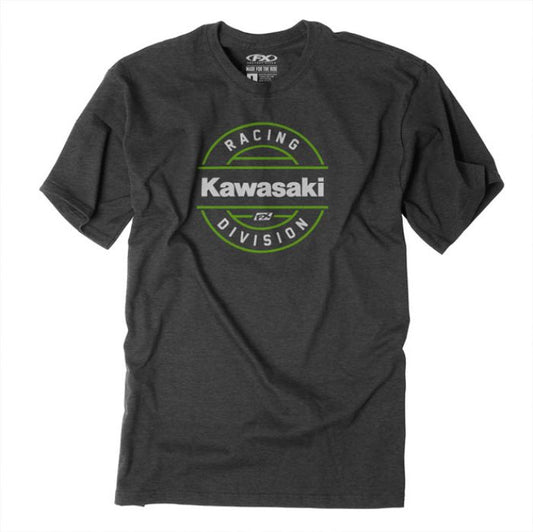 Factory Effex Kawasaki Division Tee Charcoal Medium - Comfortable and Stylish Motorcycle Apparel