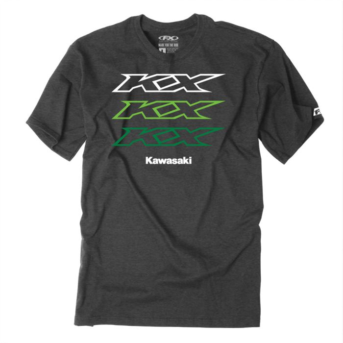 Factory Effex Kawasaki Repeater Tee Charcoal M - Durable Motorcycle T-Shirt