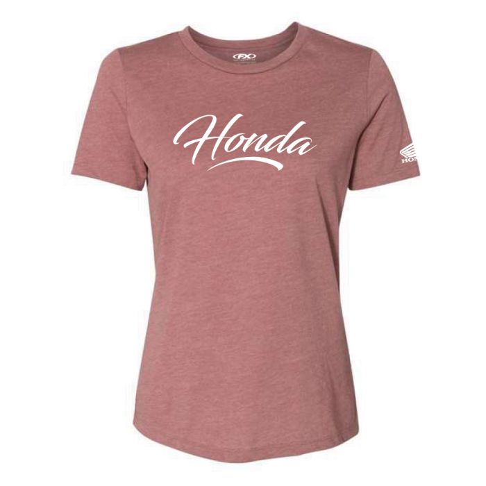 Factory Effex Honda Script Women's T-Shirt in Heather Mauve, XL