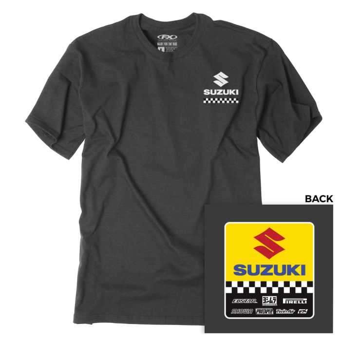 Factory Effex Suzuki Starting Line T-Shirt in Charcoal, Medium
