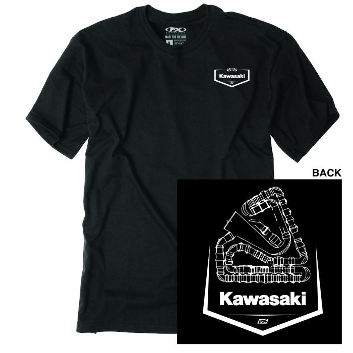 Factory Effex Kawasaki Track T-Shirt - Black, XL
