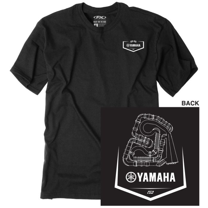Factory Effex Yamaha Track T-Shirt in Black - Extra Large