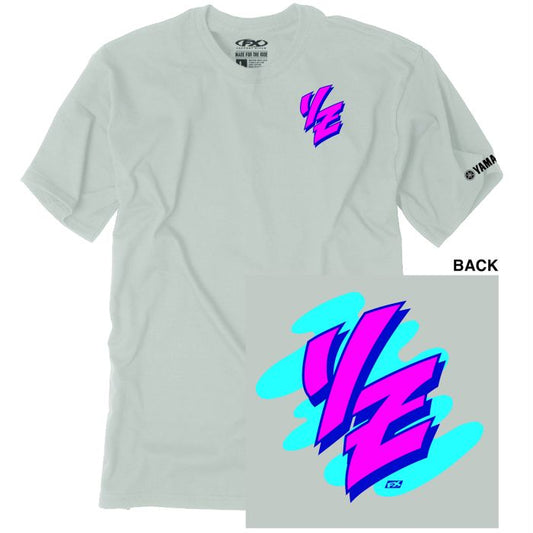 Factory Effex Yamaha Retro YZ T-Shirt in Light Gray, Large