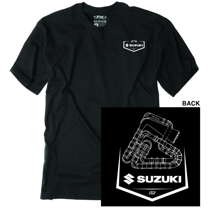 Factory Effex Suzuki Track T-Shirt in Black - Size Large