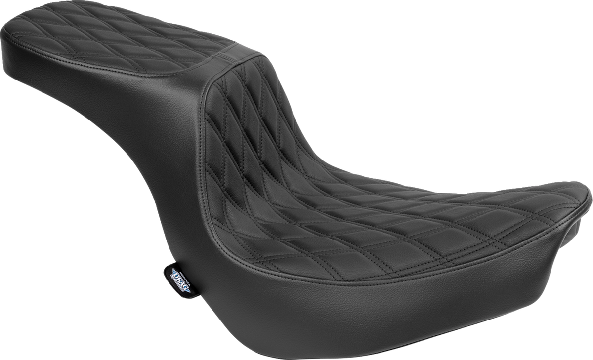 DRAG SPECIALTIES SEATS Predator 2-Up Seat - Vinyl - Double Diamond - Black Stitching - FLSB/FXLRS '18-'24 4688B