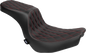 DRAG SPECIALTIES SEATS Predator 2-Up Seat - Vinyl - Double Diamond - Red Stitching - FLSB/FXLRS '18-'24 4688D
