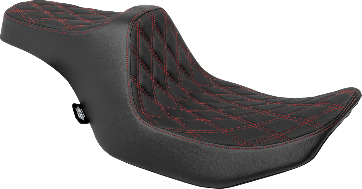 DRAG SPECIALTIES SEATS Predator III Seat - Double Diamond - Red Stitched - FLT/FLH '23-'24 4686D