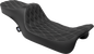 DRAG SPECIALTIES SEATS Predator III Seat - Extended Reach - Double Diamnd - Silver Stitching - FLH/FLT '08-'24 4687C