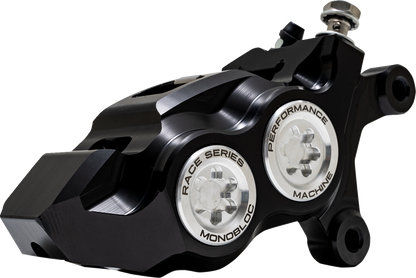 PERFORMANCE MACHINE (PM) Caliper - 137 X 4B - Right - Black Anodized with Clear Bore Caps 0053-2958-MC