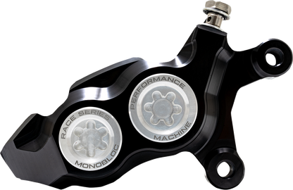 PERFORMANCE MACHINE (PM) Caliper - 137 X 4B - Right - Black Anodized with Clear Bore Caps 0053-2958-MC