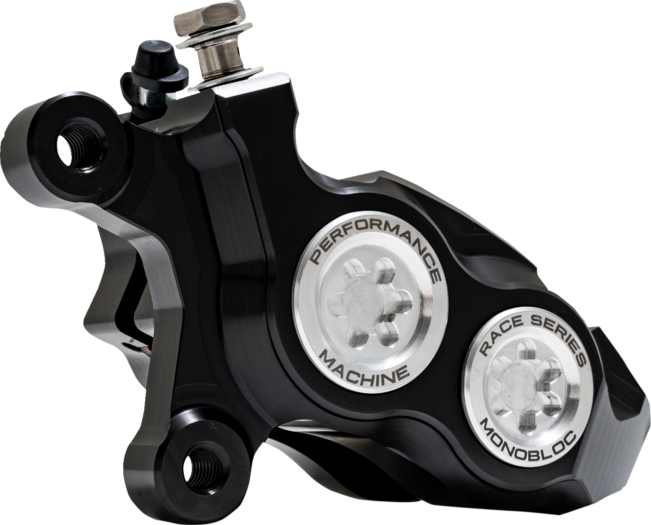 PERFORMANCE MACHINE (PM) Caliper - 137 X 4B - Left - Black Anodized with Clear Bore Caps 0053-2957-MC