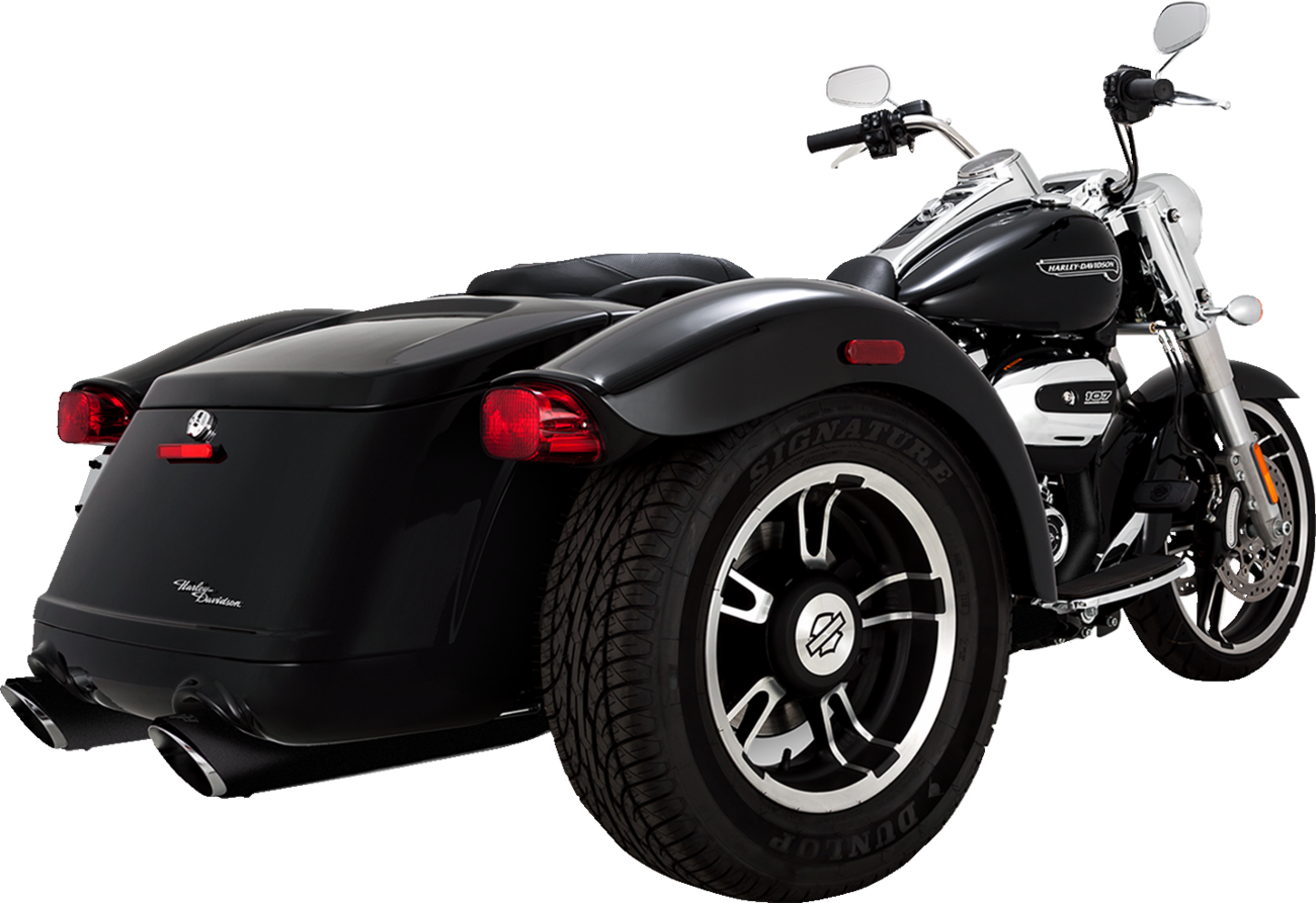VANCE & HINES Twin Slash Slip-On Mufflers - Black - FLRT 46796