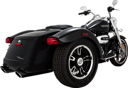 VANCE & HINES Twin Slash Slip-On Mufflers - Black - FLRT 46796